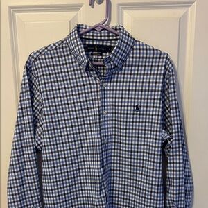 Ralph Lauren Men's Navy and White Plaid Shirt